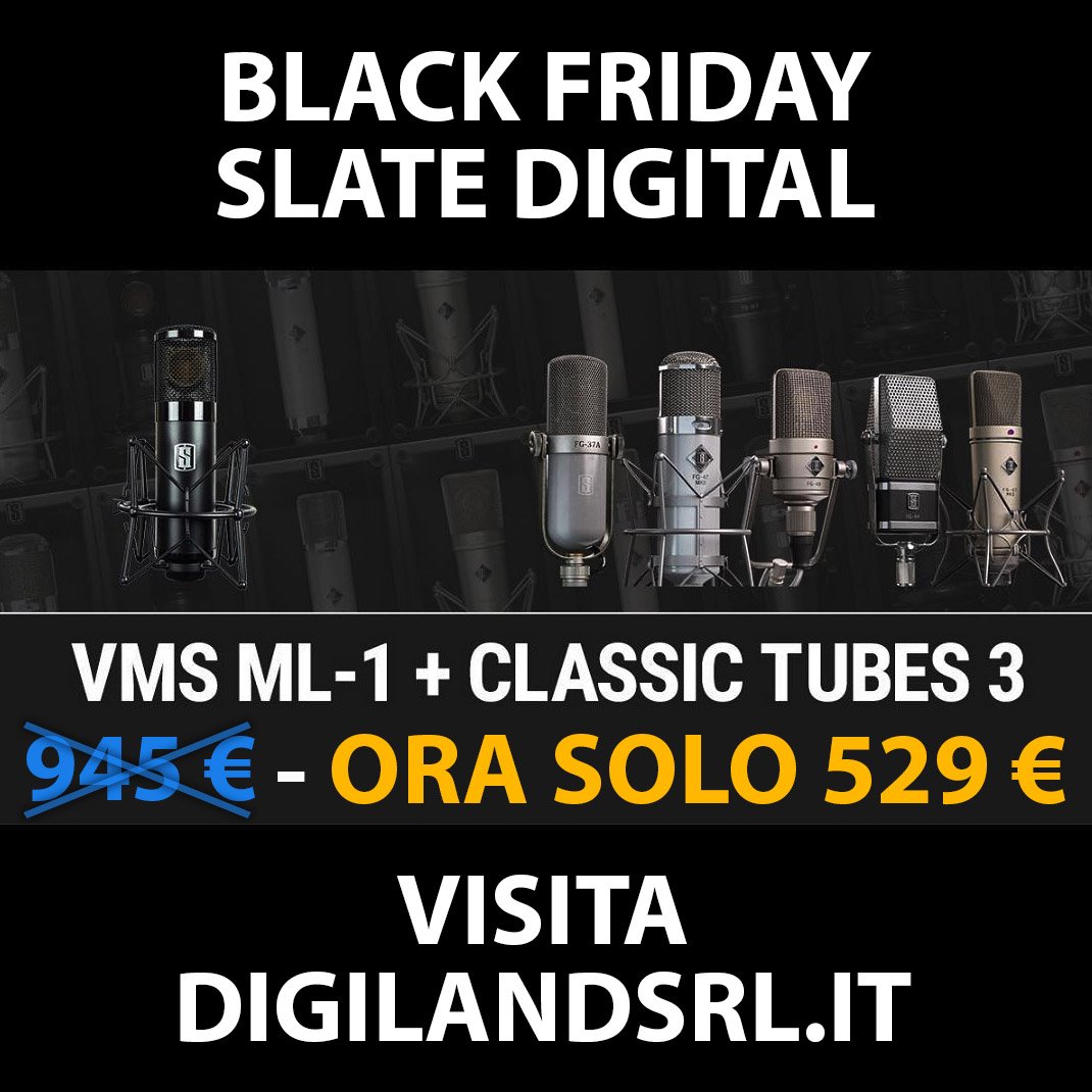 Il Black Friday di Steven SLATE provocherà una pioggia di microfoni sulla nostra Nazione. Il microfono ML-1 cattura la vostra sorgente, mentre il Software VMS modella il segnale per l'emulazione di costosissimi microfoni Vintage. 🔥🎛
SCOPRI L'OFFERTA: bit.ly/2KoLKO6