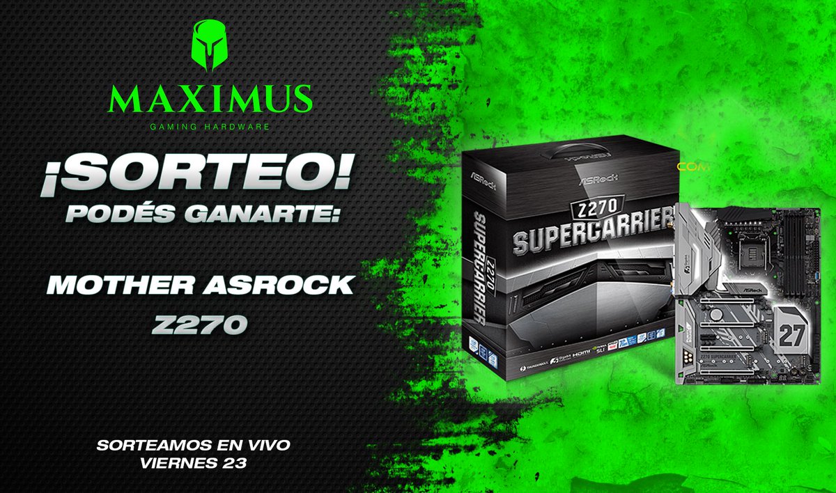 ESTE VIERNES! Rompemos la casa, te podes ganar esta espectacular Mother @ASRock Supercarrier Z270!!

Link para más información: bit.ly/2Koa7LN