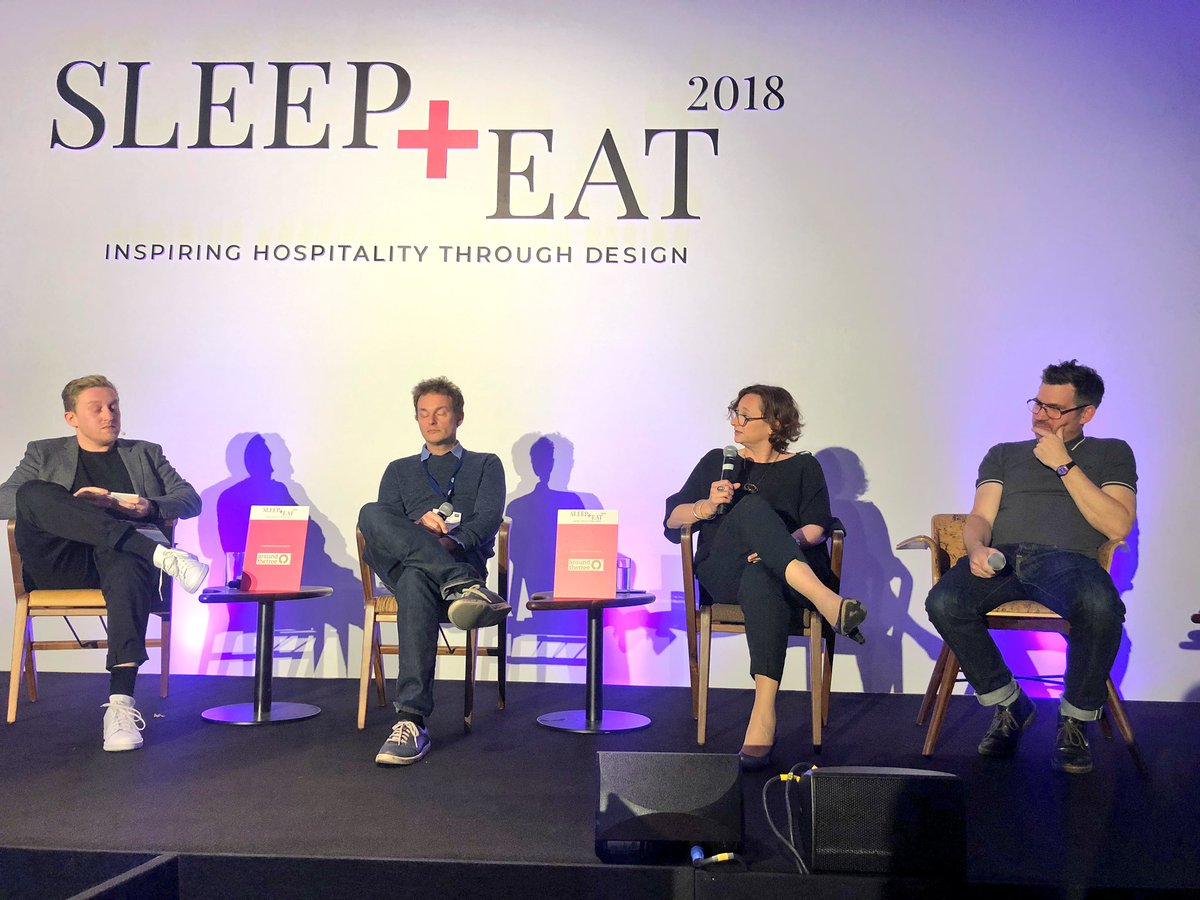 SleepEatEvent's tweet photo. Happening right now: Planes, Trains and Autonomy. A very interesting panel on how the travel industry reacts to the future and updates the past. #orientexpres #sleepeatevent2018 @SleeperMagazine https://t.co/w51rClK6Sc
