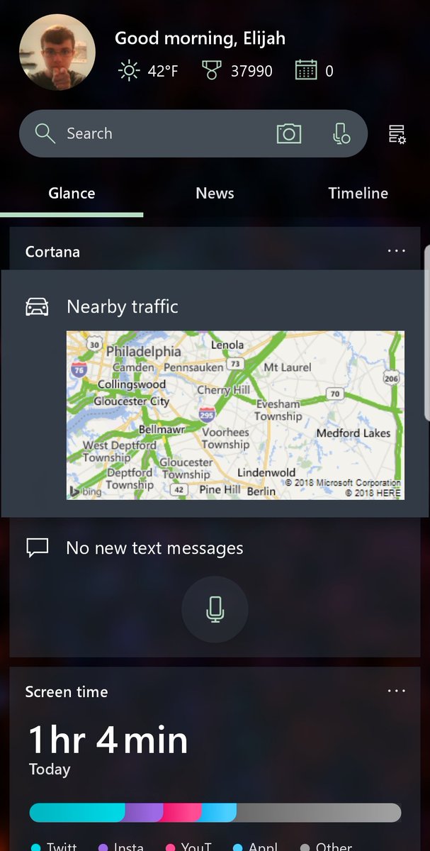 Eli_Weitz's tweet image. Really loving the new #MicrosoftLauncher update! Screen time looks promising, and I love the new @stickynotes feed item!