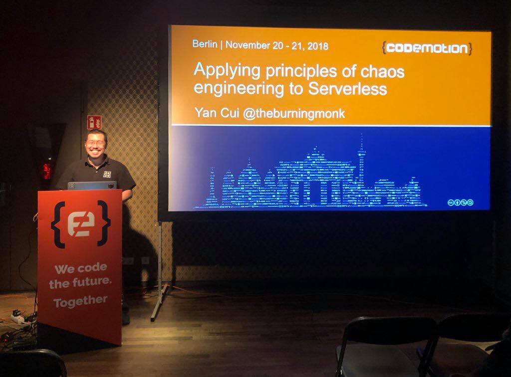 dazngroup's tweet photo. Centre stage. 🤩

This week, #DAZN developers @cirpo, @theburningmonk and @_maxgallo have been at @CodemoBerlin speaking about how they are using code to rewrite the consumption of live sport. 

Thanks for having us! 🙌 https://t.co/3WshXOCDGc