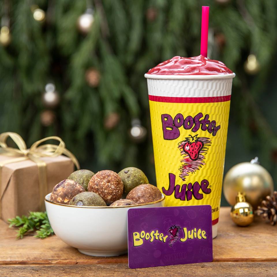 BoosterLethAB's tweet photo. Do you have a smoothie lover on your shopping list? When you buy a $25 gift card, score a free smoothie. Give more with a $50 gift card, and get a free smoothie plus two Booster Balls! Come and shop with us today! #BoosterJuice https://t.co/6u7YMKJ60K