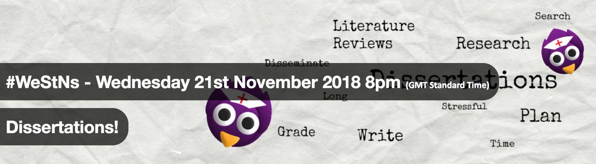 WeStudentNurse's tweet photo. Make sure you join us at 8pm tonight for our chat on dissertations.
Whether you're joining us to gain advice, or you're planning on sharing your top tips, we look forward to chatting with you!
#WeStNs https://t.co/cpjHgCIH7f