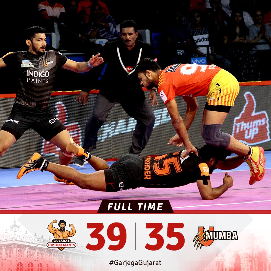 GujaratGiants's tweet photo. THAT'S HOW IT'S DONE! 😎

Never ever count us out! 💪

P.S. The unbeaten streak vs U Mumba stays! 😉

#GarjegaGujarat #NayaKhoonDugnaJunoon #GUJvMUM https://t.co/3wL9c3gKed