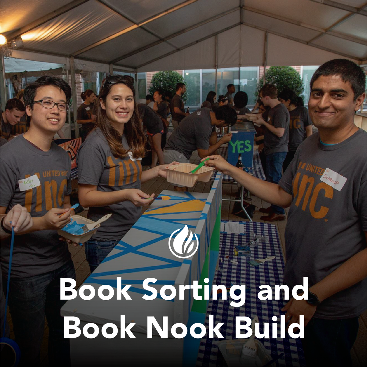 Gen2GenCincy's tweet photo. Every child should have access to books! Volunteer with @UnitedWayGC at @TaftsBrewingCo  to sort book donations and build book nooks for local schools and nonprofits. https://t.co/1AQ6cMq4Br https://t.co/rdAoWBH6iN