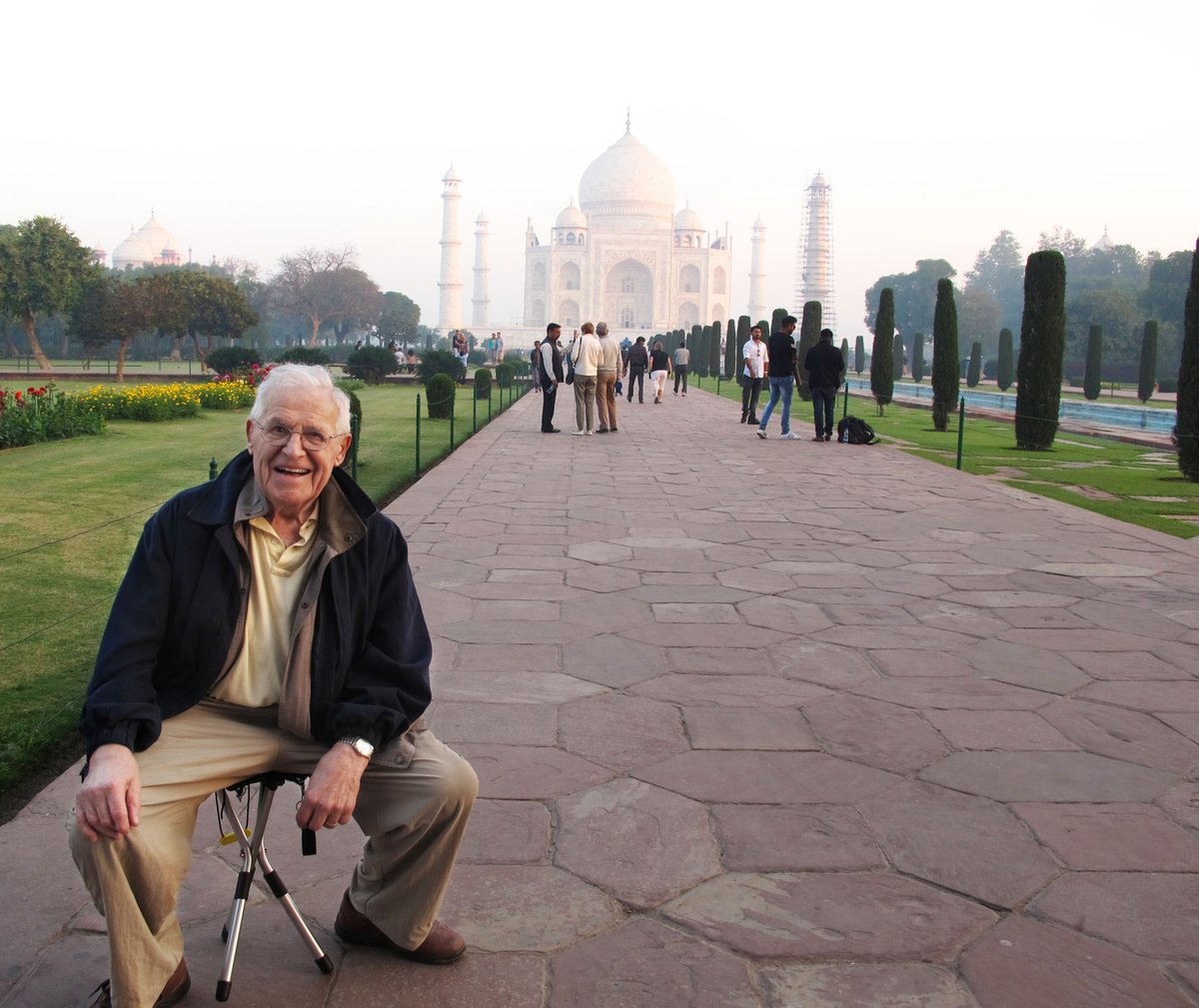 interludechair's tweet photo. Testing out the chair at the Taj Mahal. Our Interlude Chair has been all over the world, where will it take you? Visit our kickstarter page to learn more! https://t.co/bBObCwXl64 #travel #seat #interludechair https://t.co/f46VZgRXXH