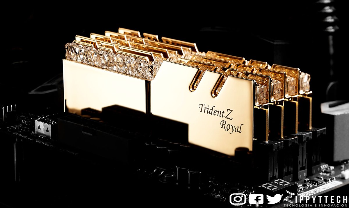 zippyttech's tweet photo. El nuevo kit de memoria RAM de G.Skill, de la serie Trident Z Royal, parecece  ser ideal para quienes deseen experimentar un rendimiento superior, como una velocidad de hasta de DDR4-4600MHz y capacidad de 128GB, entre los equipos más robustos disponibles. 🖥🤯
#Gadgets #PCGaming https://t.co/cSbF958qyE