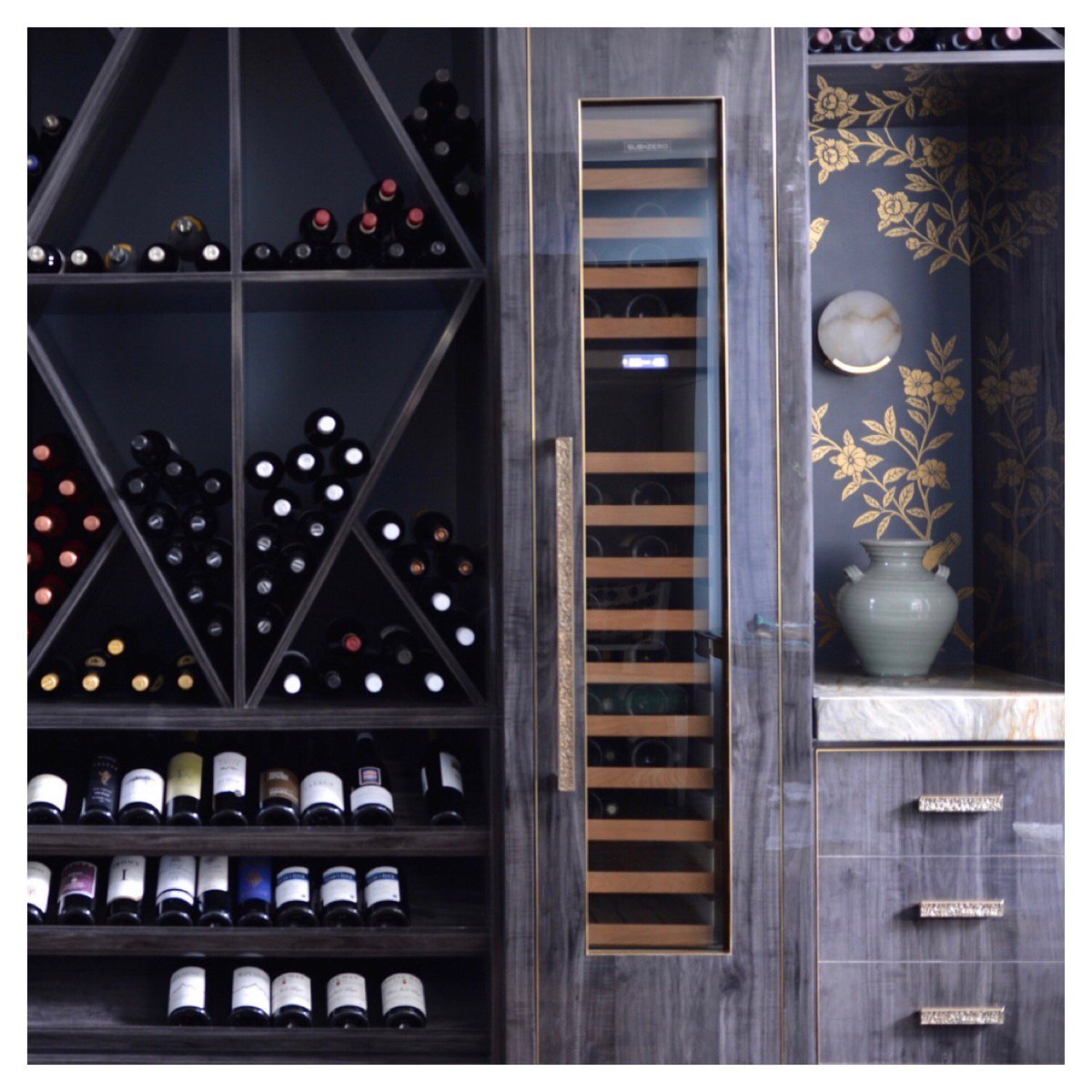 RockyMtHardware's tweet photo. Repost from @meredithheron featuring a perfect display of wine using the Trousdale cabinet pulls in silicon bronze, light patina #cabinethardware #interiorinspo #solidbronze #trousdalecollection https://t.co/iLMaQC62NL