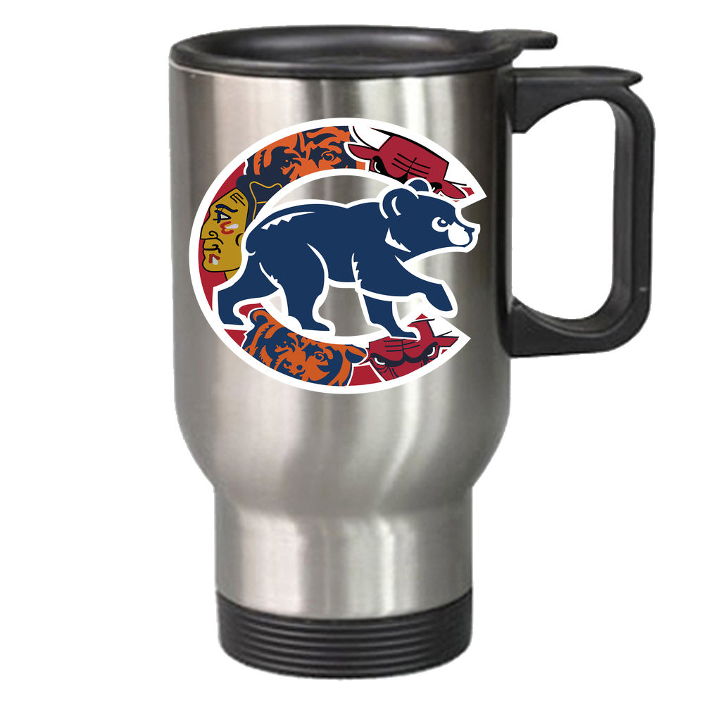 Chicago Sports Teams Travel Mug 
Choose your Color! 
Get yours now! 
Here: ow.ly/kPxU30mHKls 
#christmasgift #giftidea #giftsforher #coffeemug #mugdesign #sportsmug #TravelMug #ChicagoTravelMug #ChicagoGift #discoverchicago #ChicagoSports #ChicagoCubsGift #CubsGift