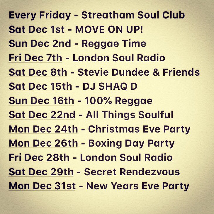 Make it Streatham Soul Club December at the funkiest bar in London - The White Lion SW16! #party #festive #christmas #newyearseve #dj #soul #soulmusic #house #reggae #boogie #funk #cocktails #soulfood #streatham #London