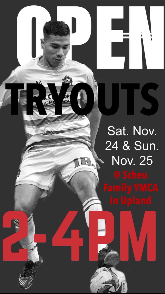 REMINDER: This Saturday and Sunday! 2-4PM! SCHEU YMCA UPLAND........REGISTER HERE: ontariofury.com/tryouts