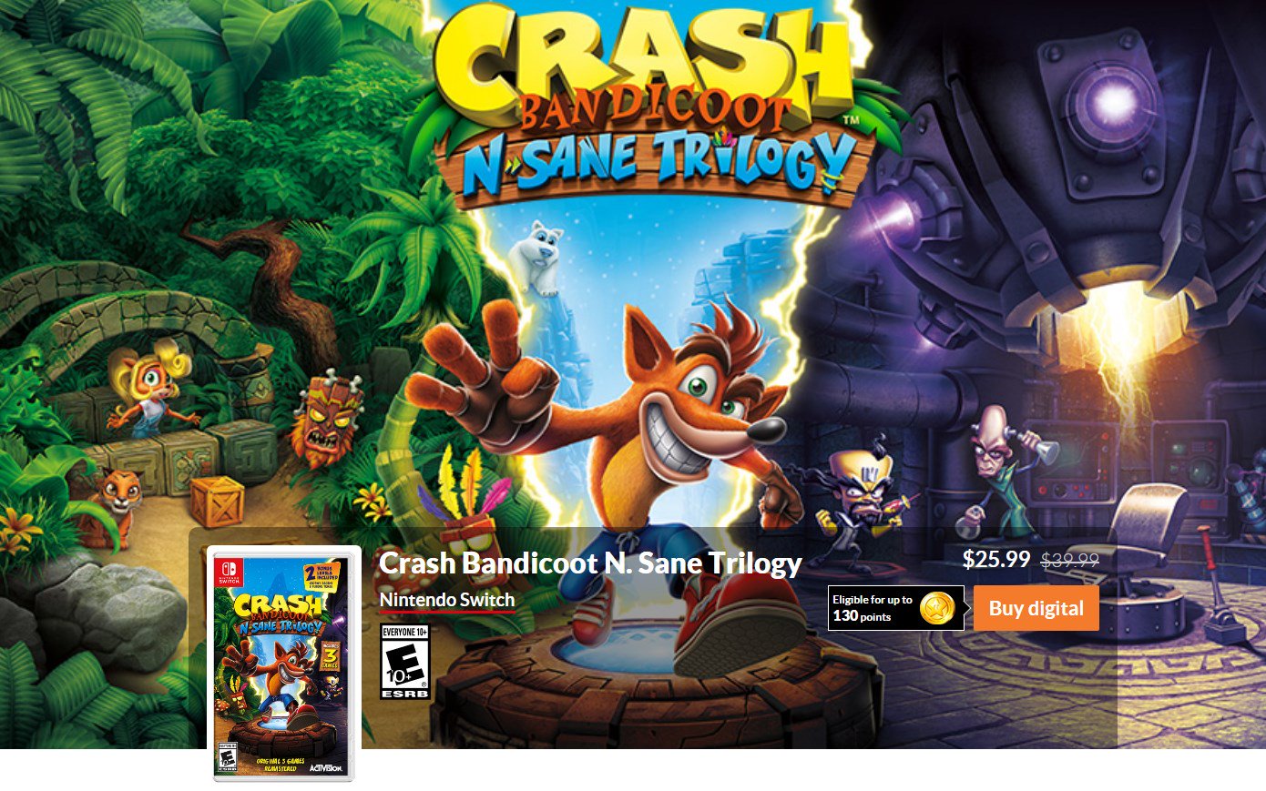 Wario64 on Twitter "Crash Bandicoot N. Sane Trilogy (Switch) is 25.99