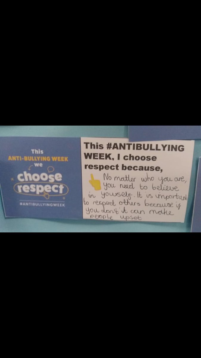 Last week to celebrate #AntiBullyingWeek @ABAonline @stags_official our students shared why they #ChooseRespect