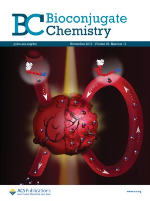 Our latest work by <a href="/kharmaty1/">Kara Harmatys</a> and <a href="/m_overchuk/">MartaOverchuk</a> on enhancing tumor accumulation of a prostate-specific membrane antigen-targeted phototheranostic agent was featured by <a href="/BioconjChem/">Bioconjugate Chem</a> on a cover! Check out their work here: doi/10.1021/acs.bioconjchem.8b00636