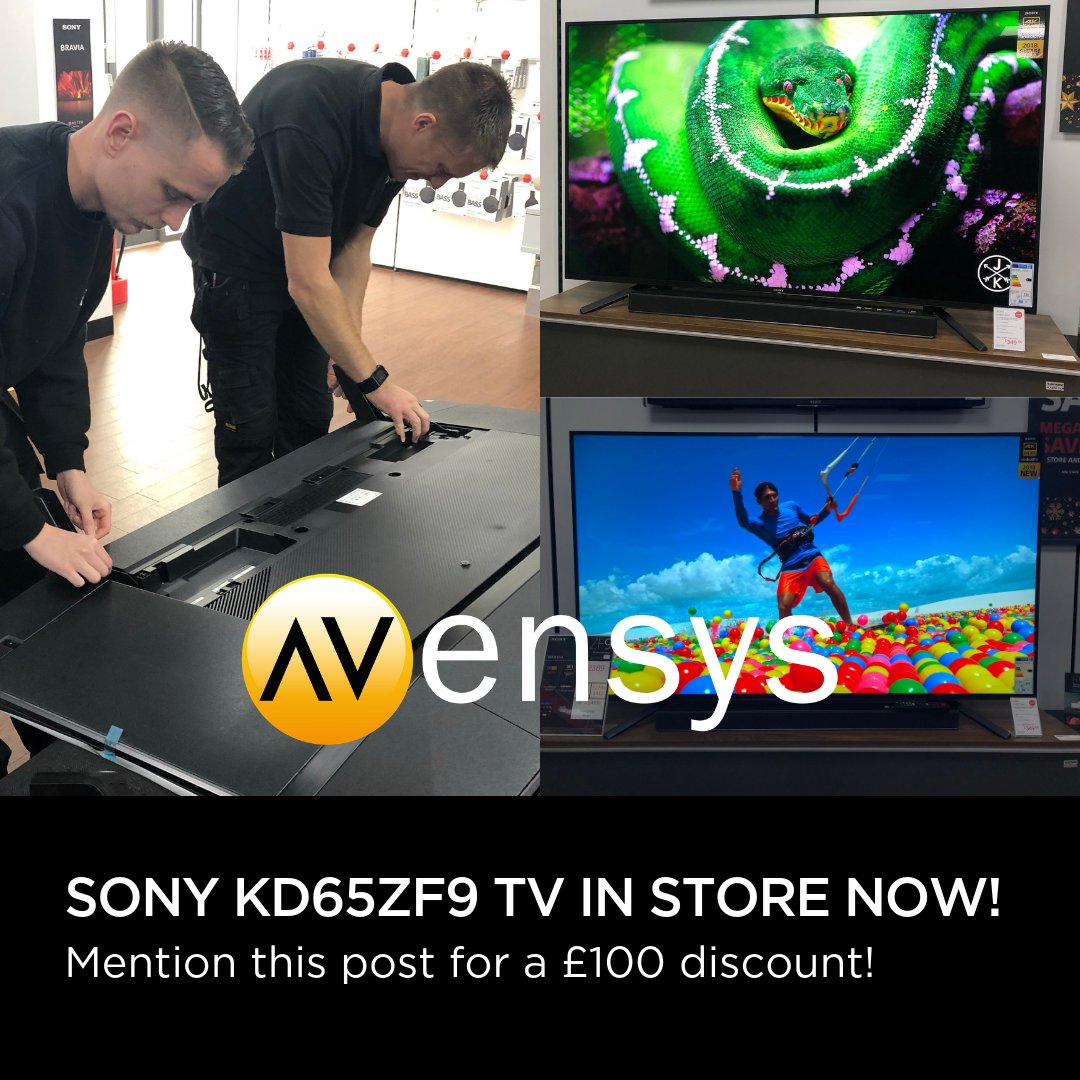 Avensys_homeAV's tweet photo. See for yourself! This outstanding Master Series 65" LED TV from @Sony has just arrived in store. Call in now for a demo. Mention this post and get a further ยฃ100 off! https://t.co/HFxH82qmvL #sonycentrecrawley #sony #crawley #avensys #retailstore #shoplocal #television #newstock https://t.co/b5Y8DziXAH