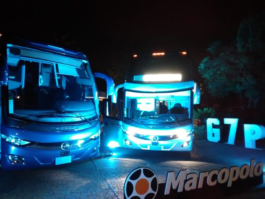 RevistaAT2000's tweet photo. La nueva gama #G7Plus de @OnibusMarcopolo incluye los modelos MP 105, MP 120, MP 135, MP 160 y MP 180. Pedidos de empresas como #IAMSA ya incluyen a estos nuevos modelos. https://t.co/Naf5iaycyA