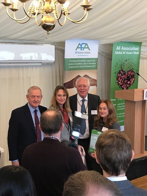 JulsReynolds's tweet photo. Proud to receive our ⁦@innovationnwc⁩ Award for being a #healthcare pioneer #AF AwareWeek from Prof A John Camm &amp; ⁦⁦@BarrySheerman⁩ ⁦@MichelleColeiro⁩ #doublechuffed https://t.co/xJEw6QBAL8