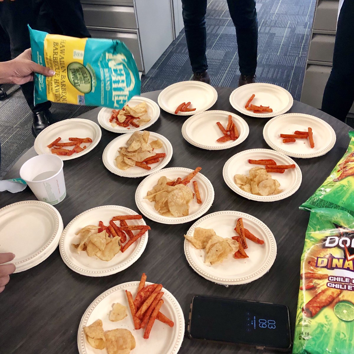 MelissaCFinley's tweet photo. Very special edition of #ChipClub this week... saying goodbye to an honoured member @KrystalDlima_TD and welcome to our newest team member Mary!! And a special alumni appearance from @darrenmadill https://t.co/DtOKyJ13mX