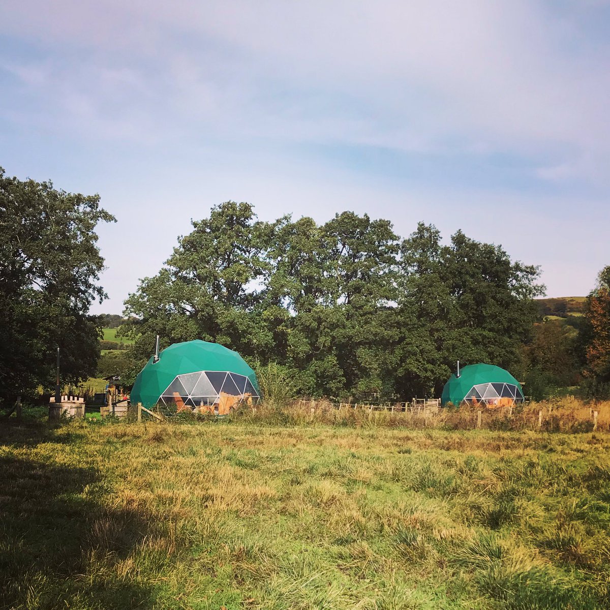 cosyundercanvas's tweet photo. Hazel and Rowan Domes, sited together with shared kitchen and large fire pit. Perfect for 2 families or a small group. Book both for 2019 before the end of the year and get free use of the hot tubs. https://t.co/A3OYH3FCLI
