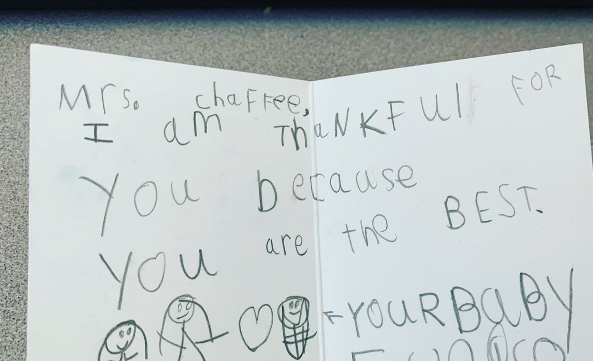 MrsChaffee's tweet photo. #kindergartenisthebest #thankfulteacher 🤗🦃🍁🍂 https://t.co/5WX1qUmz9N