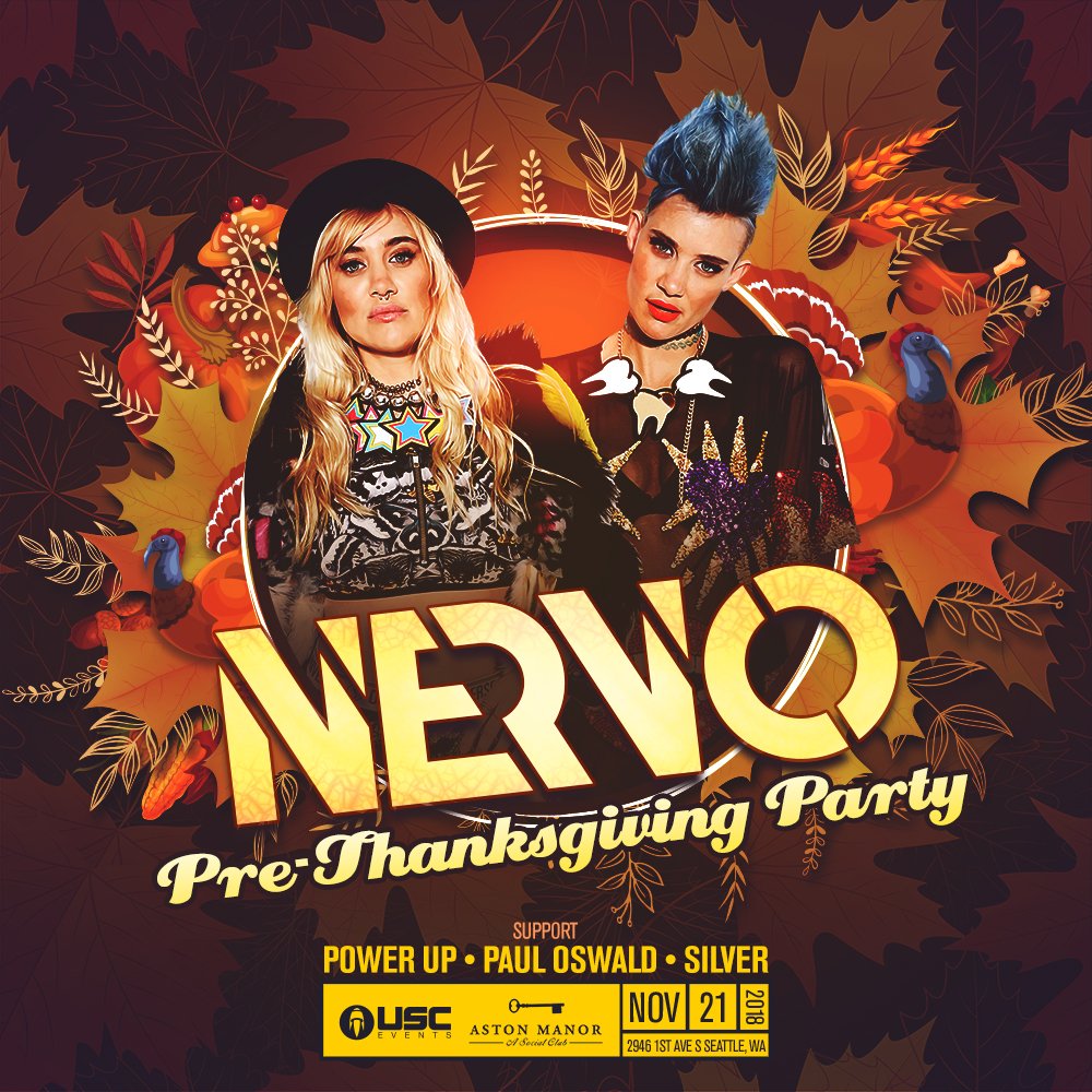 🦃 #NervoNation! Join us TONIGHT for a special Pre-Thanksgiving party with <a href="/nervomusic/">NERVO</a> at <a href="/AstonManorSea/">Aston Manor</a>. 

Limited tickets remain. Get yours at 🎟 → nervosea.eventbrite.com