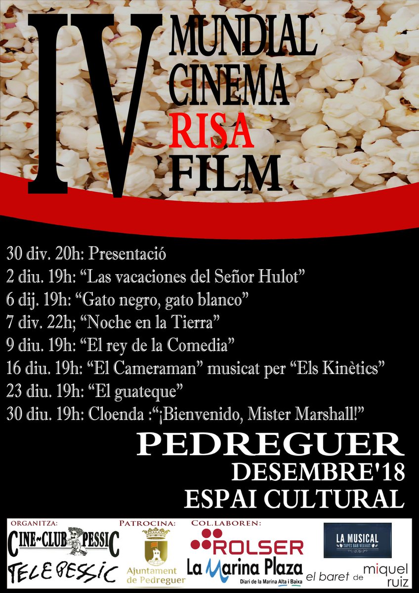 MundialCinemaP's tweet photo. Heu vist ja la cartelleria del @MundialCinemaP d'enguany!!!
Diumenge comencem amb el Pròleg a @BarLaMusical.
A les 12.00h concert de @markolsonmusic, ex-@the_jayhawks.
#Vermut i bona #música per arrancar.
Vos esperem!!!
#MarkOlson #TheJayhawks #Pedreguer https://t.co/XrcrmChh1s