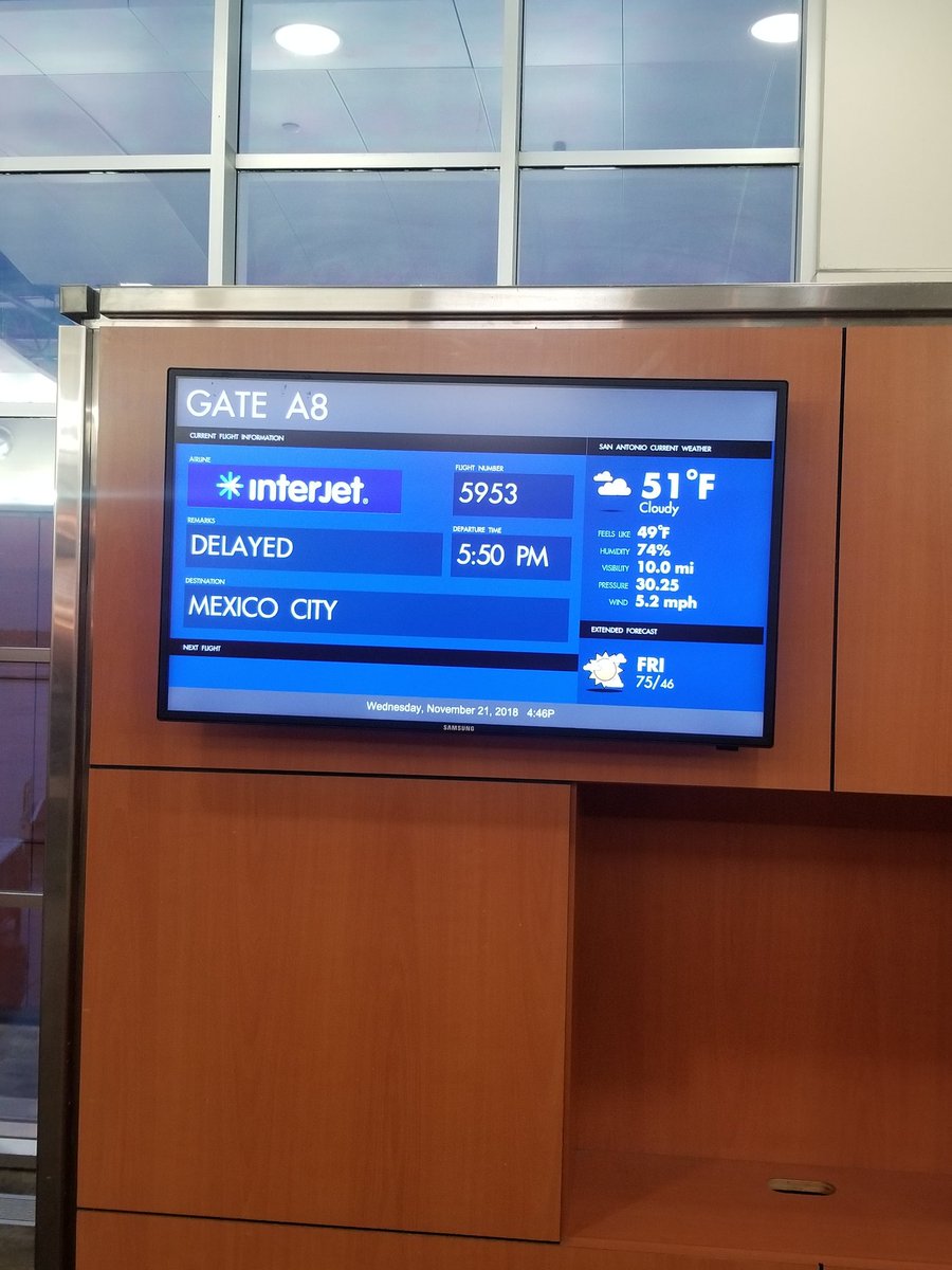 fdeworken's tweet photo. First flight on Interjet. Delayed 6+ hours for a 2 hour flight. Rumor has it, they combined three flights into two and let us suffer. Last flight on @interjet. @interjet_mx https://t.co/icXPE4n482