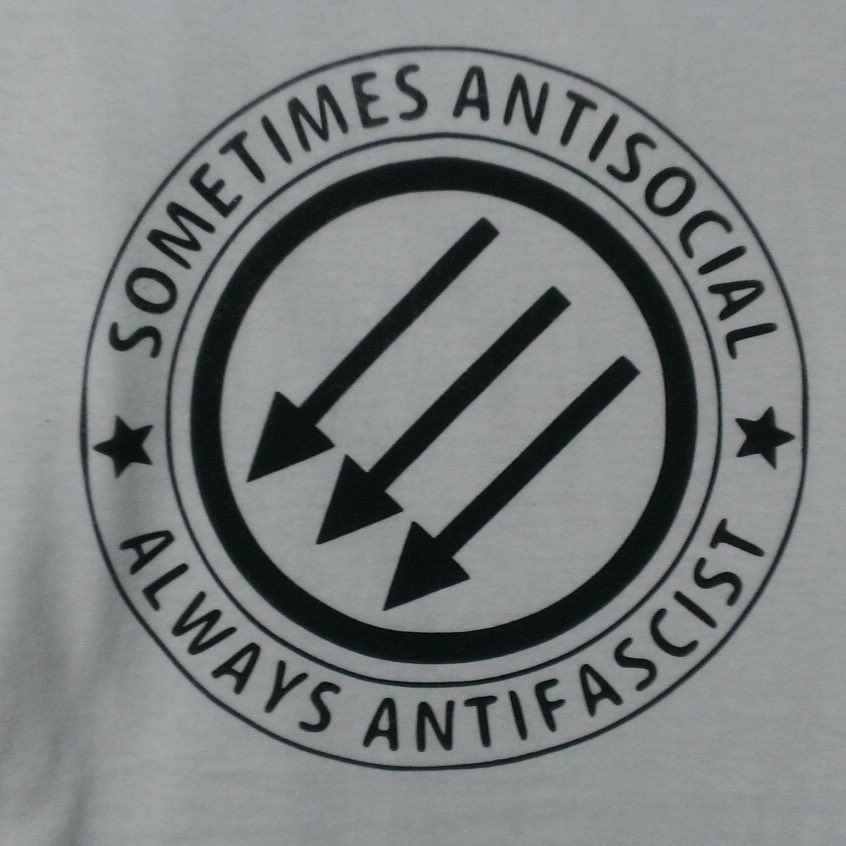 ProxyProphet's tweet image. Keep warm and proudly show the world you don’t take shit from Nazis.

“Sometimes Antisocial ★ Always Antifascist” hoodies available in a variety of colors and sizes S - 5XL! etsy.com/listing/261544…