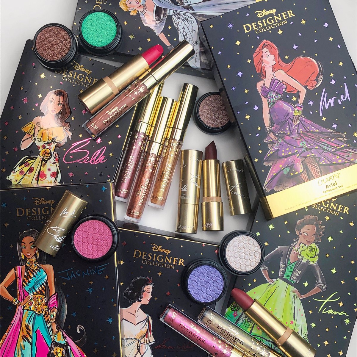 ColourPopCo's tweet image. NEW #DISNEYandCOLOURPOP Princess sets launching this Friday at 8AM PST ✨WE ARE GIVING AWAY NEW PRINCESS BUNDLES TO 3 WINNERS!✨ There will be one winner on each account, Twitter, Instagram, and Facebook. 
How to Enter: 
-Like this Tweet 
-Retweet 
-Reply with your fave Princess