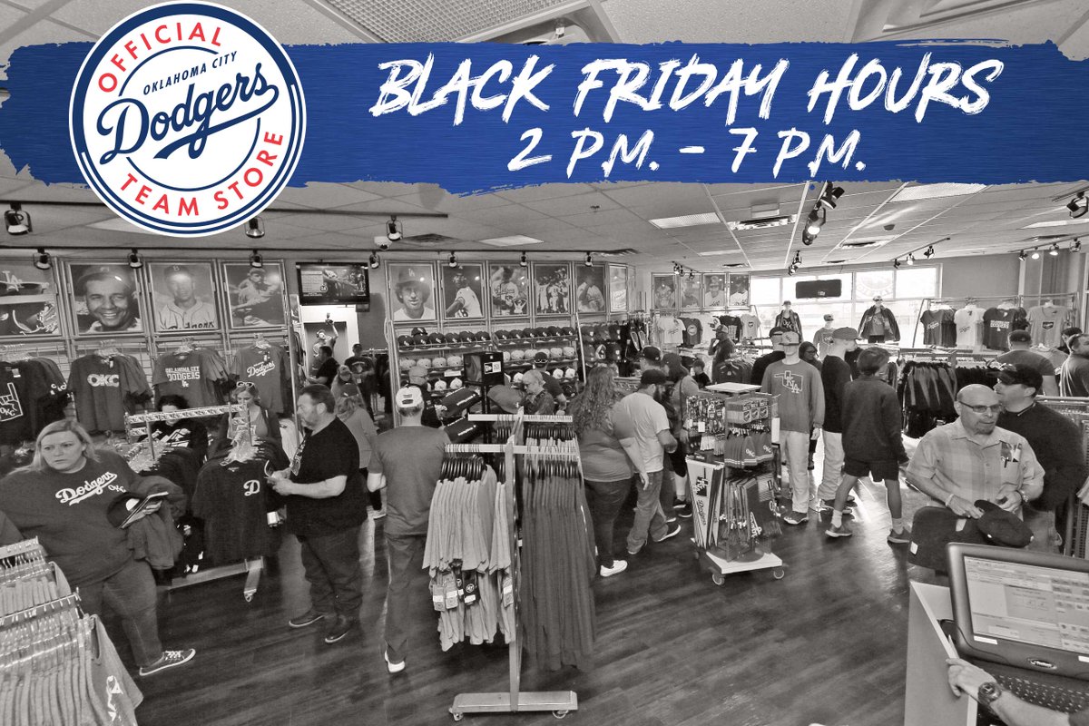 Oklahoma City Dodgers on X: Looking to get some Dodgers gear this weekend?  The OKC Dodgers Team Store will be open from 2 p.m. to 7 p.m. on Friday.  Select items with