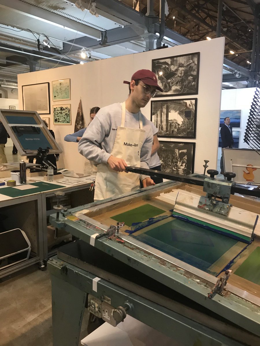 Royal_Greenwich's tweet photo. Here’s one I made earlier! Make-Ready @makereadymake Getting prints ready for the Woolwich Contemporary Print Fair @WoolwichCPF Royal Arsenal 22-25 November https://t.co/nV2JaFA9si