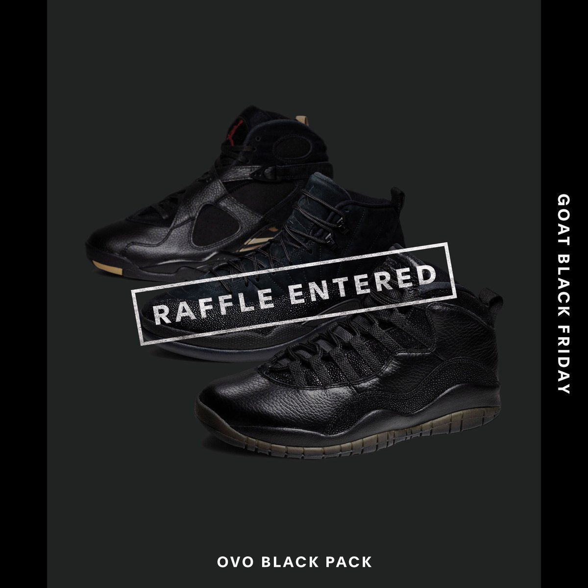 slimtonone69's tweet photo. Enter to win the exclusive OVO Black Pack, including the OVO Jordan 8, 10 and 12. #GOATBlackFriday @goatapp
 https://t.co/xoGs4P7fro https://t.co/9OEijK4nl4
