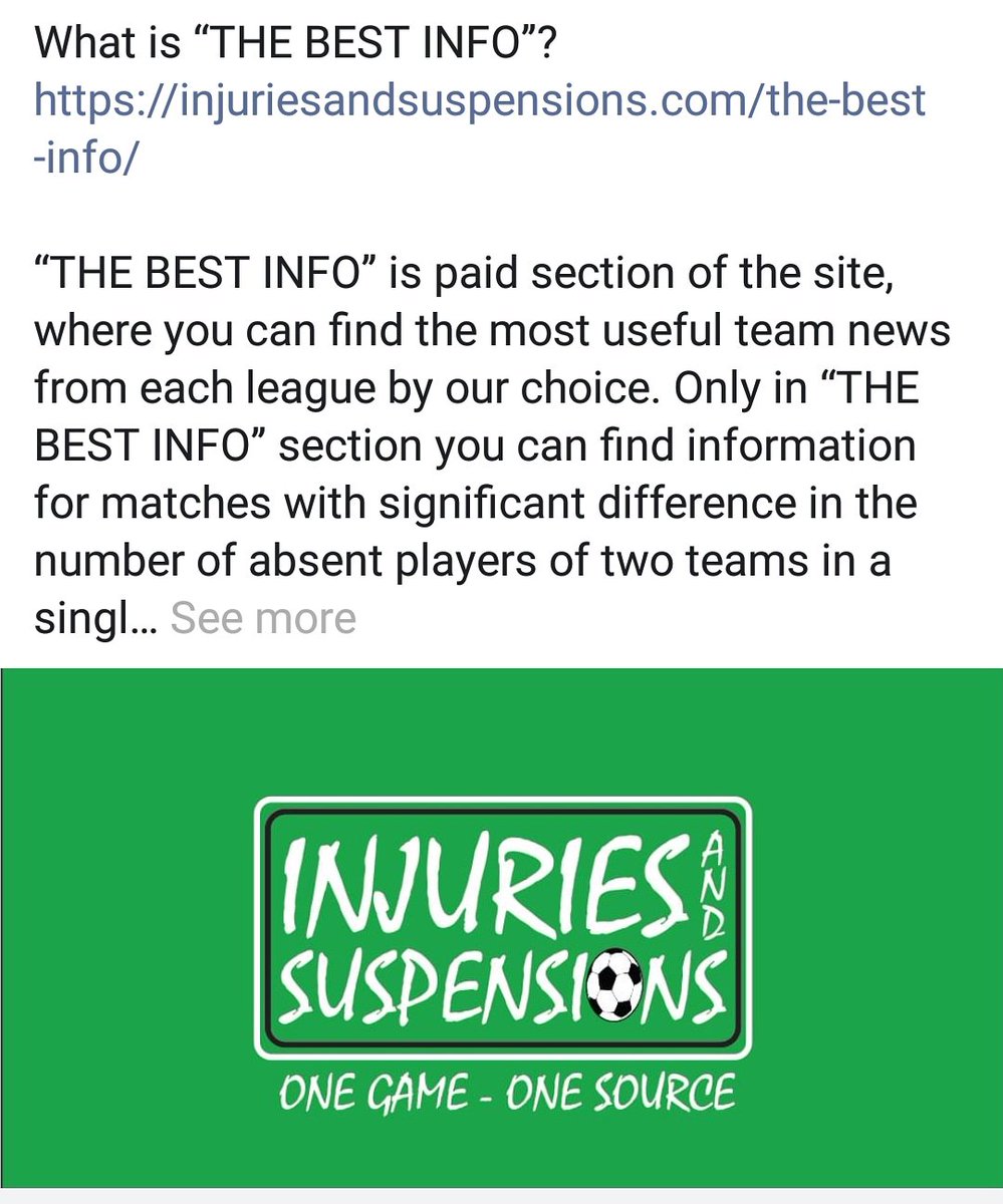 Injuries_Suspen's tweet photo. Improve your betting performance. Check daily updated team news for 100+ leagues worldwide.
#betting #football #soccer #sport #fussball #nba #nhl #bet #bestinfo #hotinfo #subscription #subscribe
https://t.co/WgkuRiTTZR https://t.co/JTtyOPtqSp