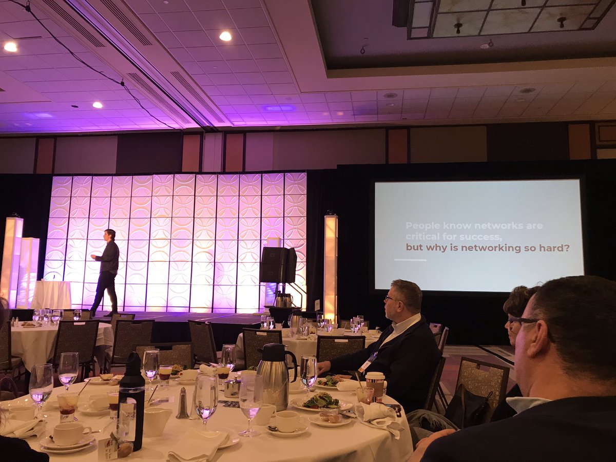 amybakerThePIE's tweet photo. Why is networking so hard asks @dwilkin from @10kcoffees who is closing #CBIE2018
He points out that even at “networking events” where 70% of delegates are unknown, people hang with the 30% they know or people who seem just like them https://t.co/jhDxE9GDHH
