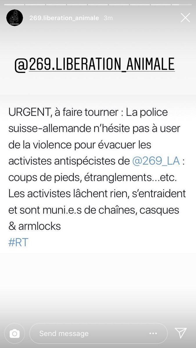 SachaPoels's tweet photo. @269LA_Belgique @269lifeNews #269liberationanimale STOP VIOLENCE POLICIÈRE #GOVEGAN #SlaughterHouse https://t.co/n2dRu57krM