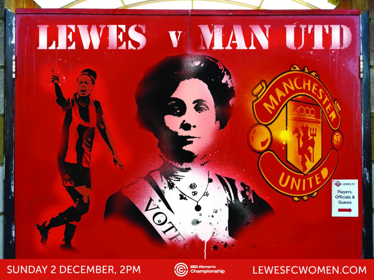 FA Women's Championship @FAWC_ 
Lewes v <a href="/ManUtdWomen/">Manchester United Women</a> on 2nd December is ALL-TICKET. 

Tickets available NOW at tickettailor.com/events/lewesfo…

#InspirationalWoman for this match is Manchester's own Emmeline Pankhurst. And... <a href="/HelenPankhurst/">Helen Pankhurst</a> will be at the match to give a talk!