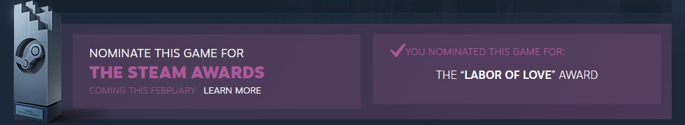 THELilSpirit's tweet photo. VOTE MY GAME TO GET THE #LABOROFLOVE AWARD ON STEAM .. FRIENDS!!
#steamawards #steam #autumnsales #robbieswifthand https://t.co/FoBijXDdDi