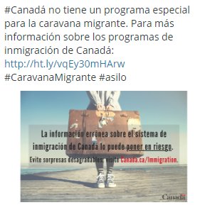 PJConnors's tweet photo. Canada does not have a special program for the caravan.  Canada no tiene un programa especial para el caravana @CanCGDallas https://t.co/WvSBuEJUW3
