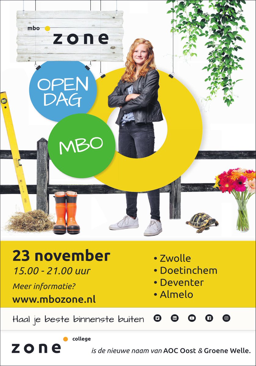 A.s. vrijdag is het weer zover! Opendag in Almelo en Zwolle! Mbo opleiding Tuin &amp; landschap ook aanwezig. Kom je ook? #hovenier #opleiding #mbo #groenheeftdetoekomst <a href="/mbo_zone/">mbo.zone</a> <a href="/aocoostmbogroen/">Zone.college mbo Tuin & Landschap</a>