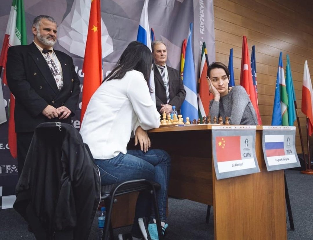 morningchess's tweet photo. In the third round of the final for the women's world championship ended in a draw. The match score is 2-1 in Kateryna Lagno's favor. The fourth game will be played on Thursday, November 22, Lagno being White. #wwcc2018 #chesschampionship2018 #ugrachess https://t.co/CtuDJE7BCy