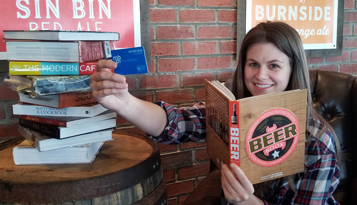 MHPublicLibrary's tweet photo. The fine folks @MHBrewCo have library cards! They like to read all about beer and use our resources to research local history when naming new brews! Here's 103 reasons why you should have a library card, too: https://t.co/TmHFiVU3Pj. #medhat #MHPL #MHPLDay https://t.co/8bfFxMBOvM
