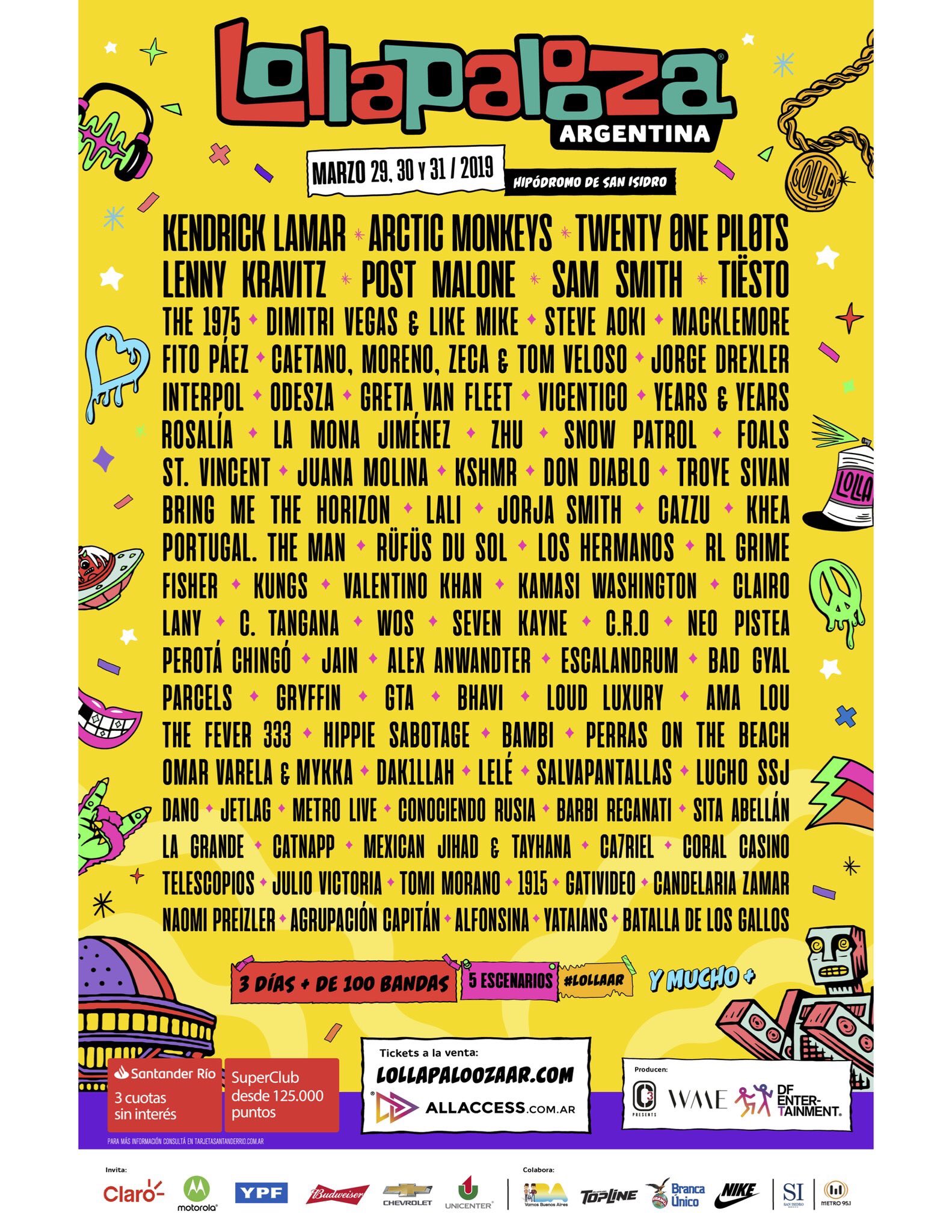 Lineup 2024 lollapalooza 2019
