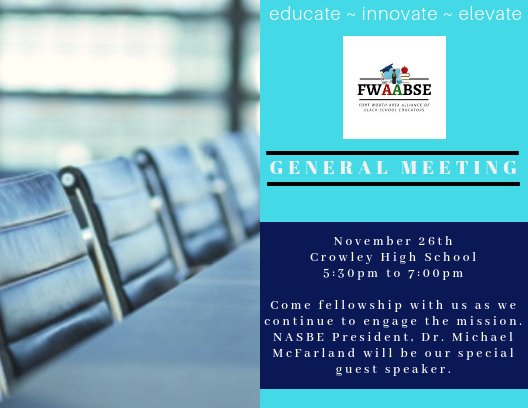 Fort Worth Area Alliance of Black School Educators tweet media