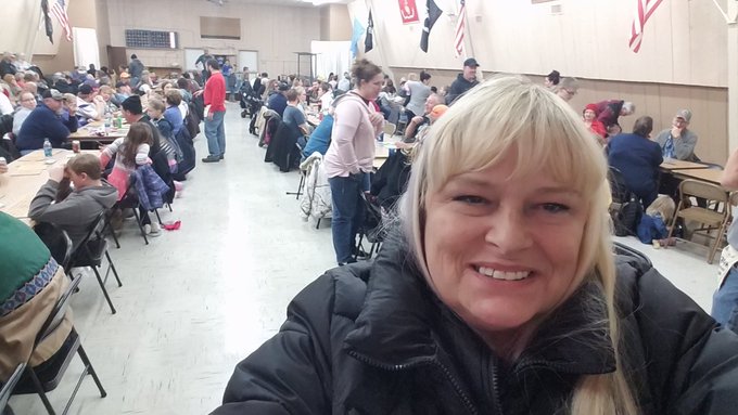 This is me playing at Turkey Bingo! And yes, I won one! https://t.co/JRNbQkoguW