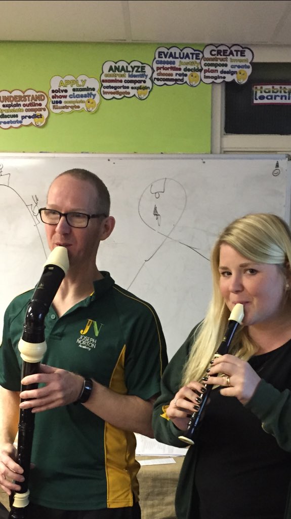 AMcGarry28's tweet photo. Me and my friend @LeeJNA1 @JosephNorton001 A picture from our recorder duet earlier ๐ผ๐ #creativityandinnovationcpd #musicinlearning #teachers #slightlycrazy #performingcanbefun #recorders https://t.co/Fr7yjxwWYR