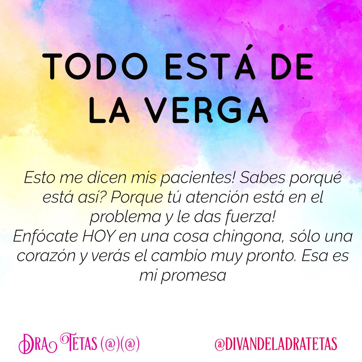 DivanDraTetas's tweet photo. Te relajas y te controlas! #tucreasturealidad #alv #nohaypedo #respira #dratetas https://t.co/Xqf7PCVtN8