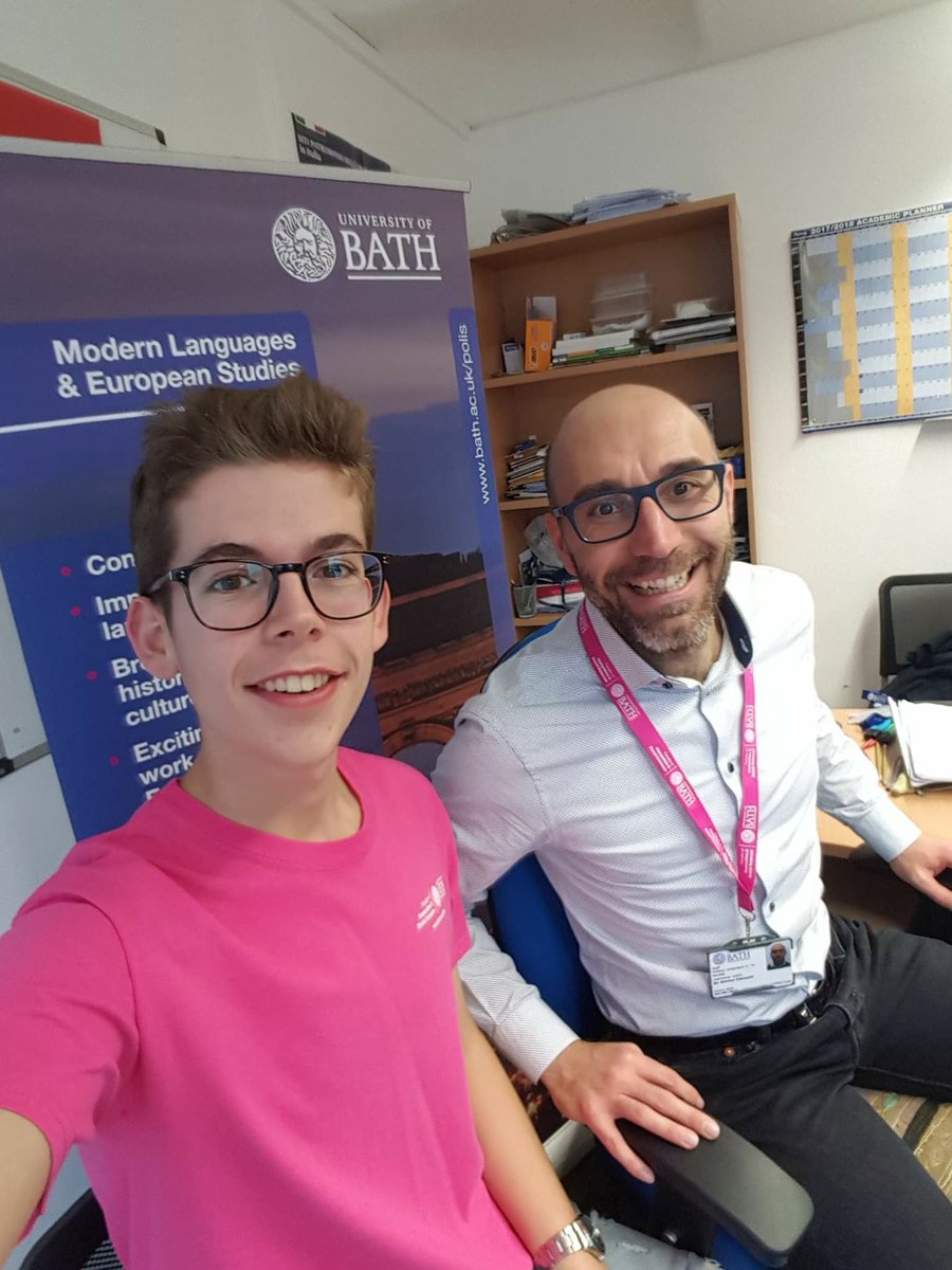EnricoCecconi1's tweet photo. Another great day at @UniofBath @PoLIS_Bath to present our language programmes. Thanks to Andy, one of our fantastic yr 1 students and to everyone involve! #lovelanguages #belongatbath https://t.co/F0EdL21ZjV