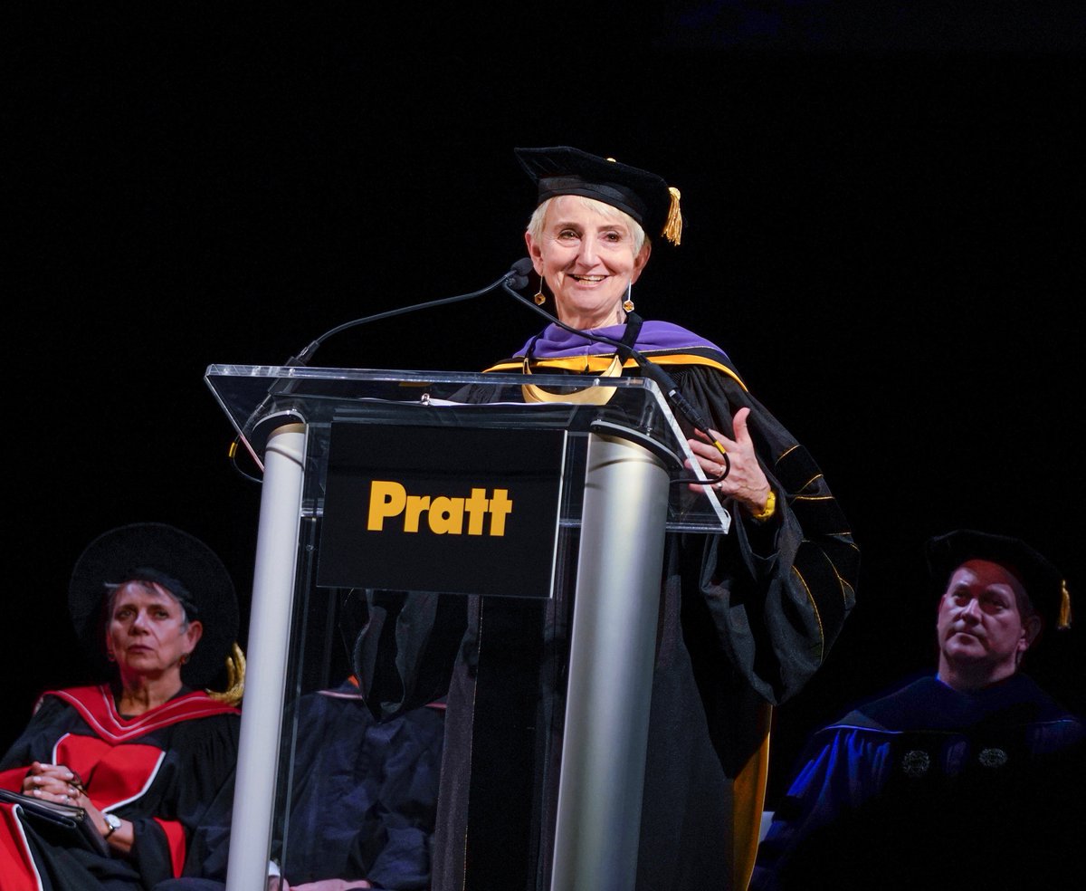 PrattInstitute's tweet photo. On Friday, November 2, Frances Bronet was officially inaugurated as the 12th President of Pratt Institute. Get an inside look at this historic day: https://t.co/x7eVKDI3rk #PrattInauguration #PrattPrezBronet https://t.co/dFuI4WyCze