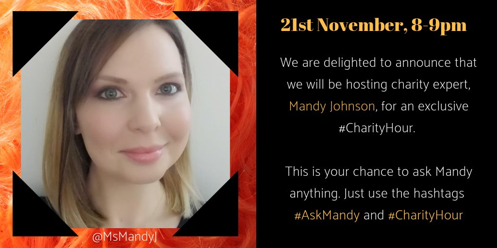 CharityHourUK's tweet image. Welcome to #CharityHour 8-9pm! We’re hosting @MsMandyJ tonight so there is no theme but do ask away all your questions using #CharityHour and #AskMandy :)