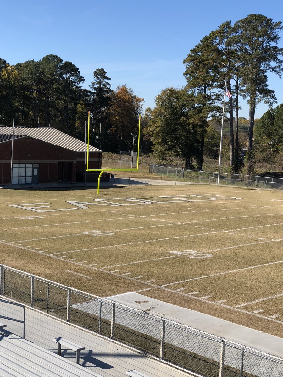 FacilitiesNCSS's tweet photo. Homer Sharp Field is ready for the AAAA Quarterfinals on Friday 11/23 at 7:30 pm: @EHS_Eagles vs. Blessed Trinity #NCSSbethebest #EaglePride #GoEagles 🦅 https://t.co/rFvEh2biWB